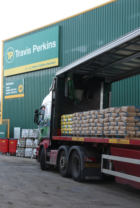 Travis Perkins Lorry Loaded With Building Supplies
